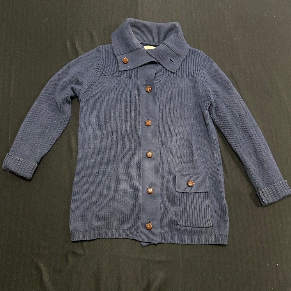 Quiksilver Navy Blue Knit Cardigan Sweater Womens Small PG05046 Surf Skate Y2K